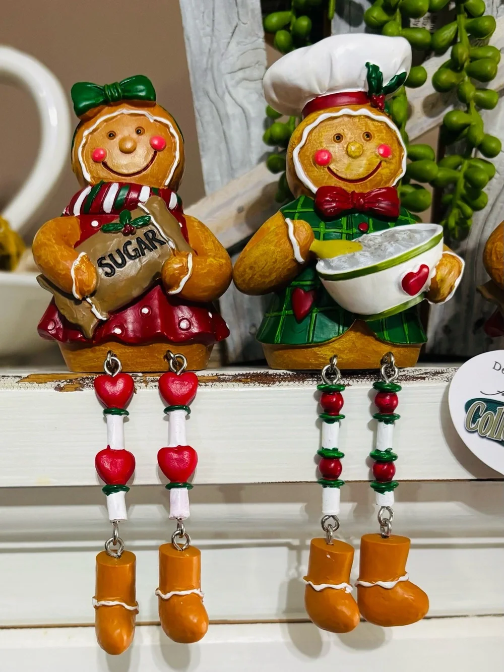 4pc ADORABLE Gingerbread Sitters For Canisters/Rae Dunn/Rolling Pins, & MORE